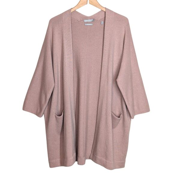 Vince Sweaters - EUC Vince 100% Cashmere Open Front Cardigan Sz XS Pink Relaxed Soft Oversized